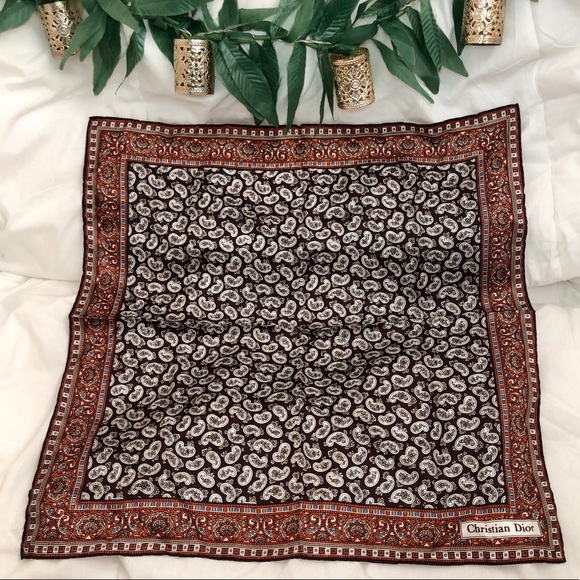 Dior Accessories - Christian DIOR Square Paisley Scarf